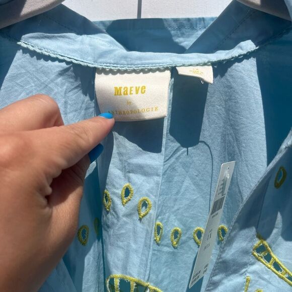 Anthropologie Maeve Boxy Eyelet Blouse NWT - Picture 6 of 9